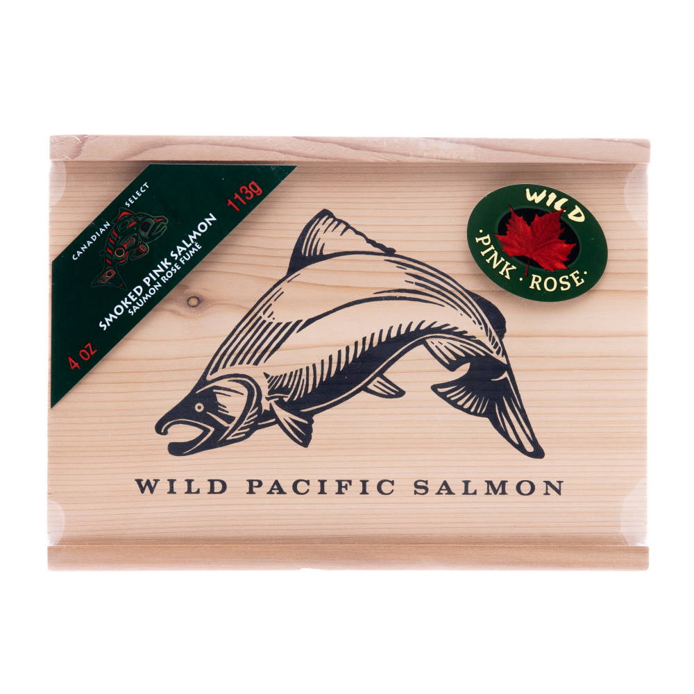 smoked wild salmon in cedar gift box